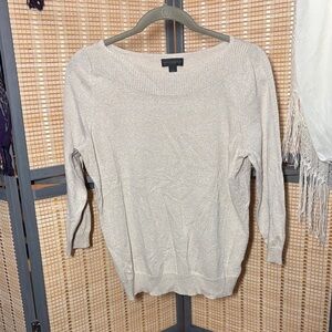 Worthington Scoop Neck Sweater in Cream and Gold